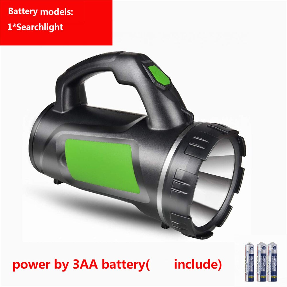 280W Long Use LED Torch Camping Water Resistant Search Light Powerful Lantern With Side Night light Handle Spot Lamp 18650: Type B