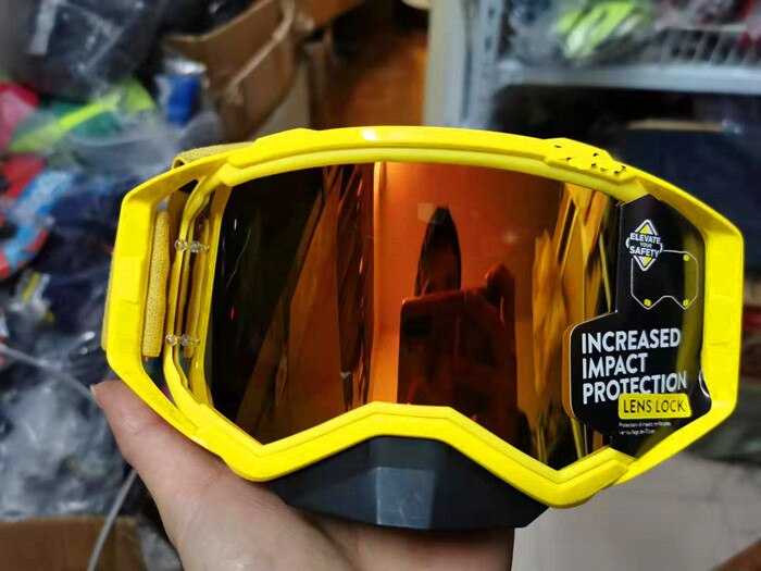 MX gafas de bicicleta para montaña todoterreno Moto Cascos Motocross gafas esquí Sport gafas MTB gafas: Amarillo