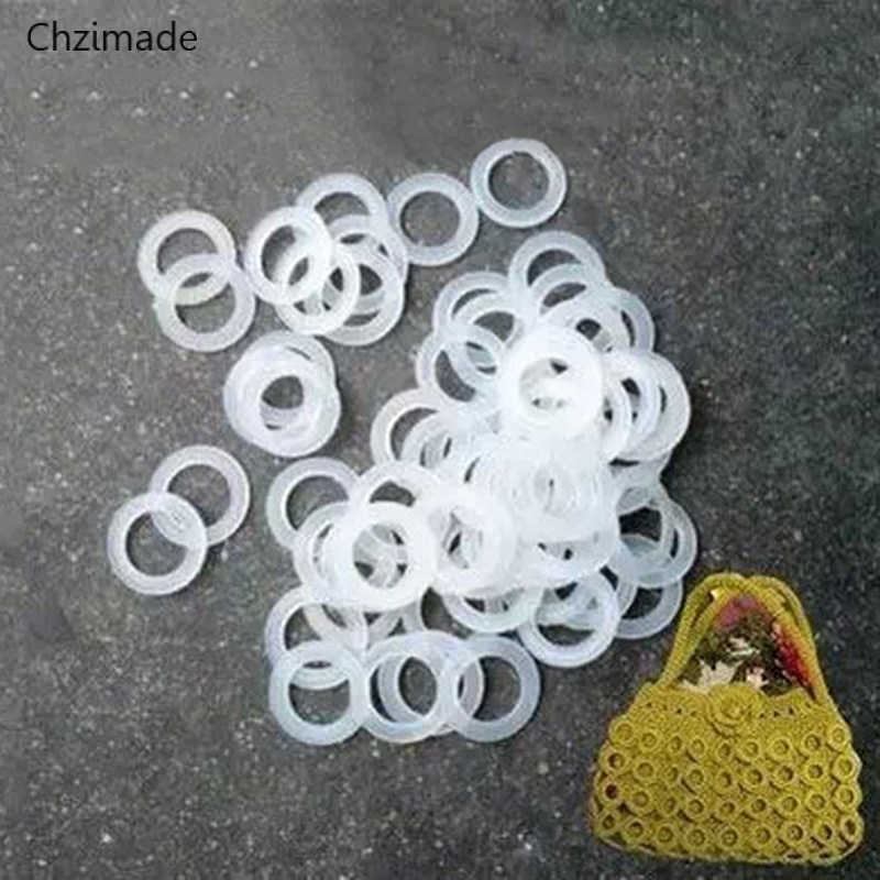 Lychee Life-mochila circular de plástico tejido a mano, bolso de mano, cojín, accesorios de proceso de costura, accesorios de bricolaje, 200 unids/lote