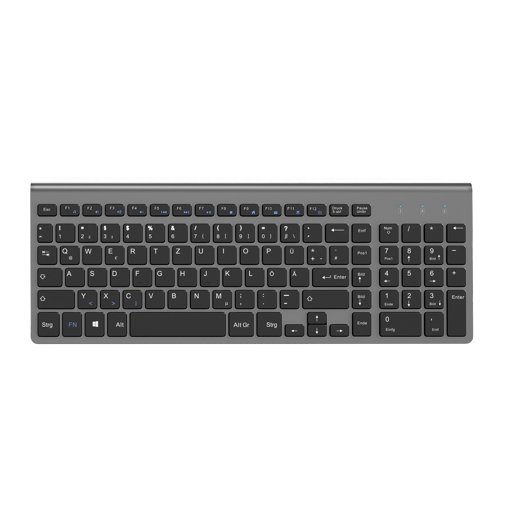 Joyaccess Spaans/Italiaans/Duits/Frans/Russisch Toetsenbord Draadloos Met Multimedia Toetsen Ergonomisch Toetsenbord Voor Notebook Laptop pc: German