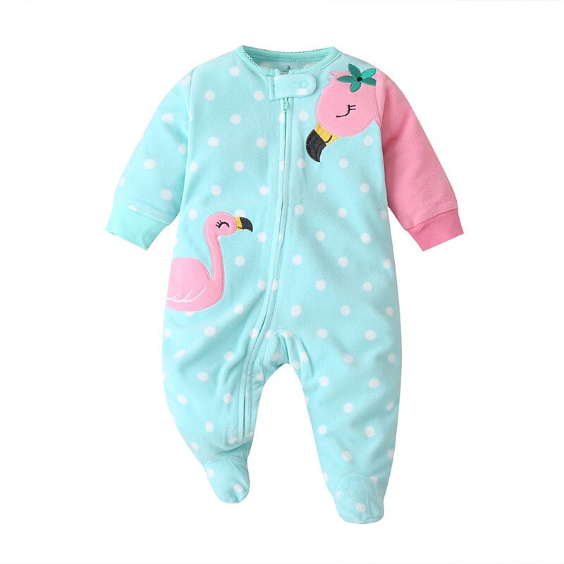 Carter's Autumn and winter polar fleece Baby Clothes 0-12 Months Newborn Girl Jumpsuit Newborn Baby Boy Clothes Babygrow Poupon: lan / 12M