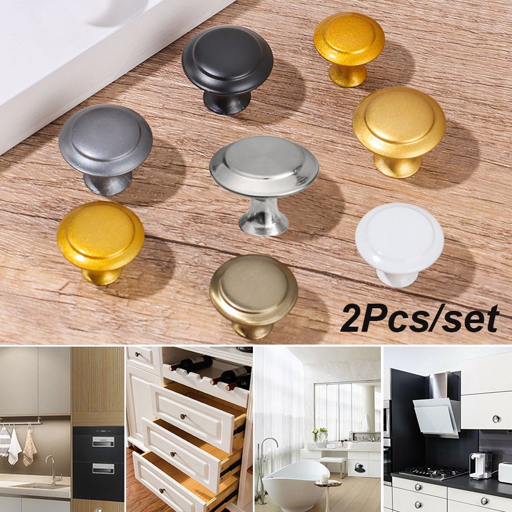 2pcs/lot Wardrobe Pulls Round Brass Furniture Door Handles Fitting Kitchen Cupboard Dresser Drawer Knobs Luxury Cabinet Pull