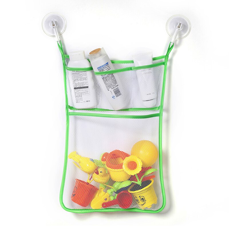 Babybadje badspeelgoed baby kinderspeelgoed opbergnet met sterke zuignap speelgoedzak net tas organisatie huishoudelijke artikelen: Lichtgroen