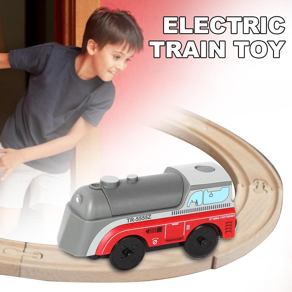 Nuovo trenino giocattolo alimentato a batteria treno motore bambini ferrovia in legno treno elettrico compatibile pista in legno tutti i tipi opzionale