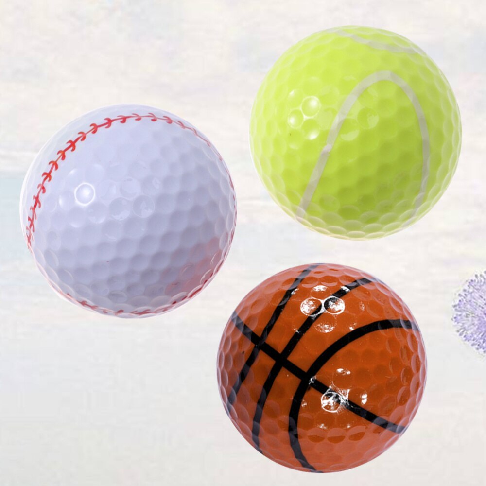 3PCS Sports Theme Ball Training Sports Balls Simulation Rubber Practice Ball (Tennis Basketball Baseball)