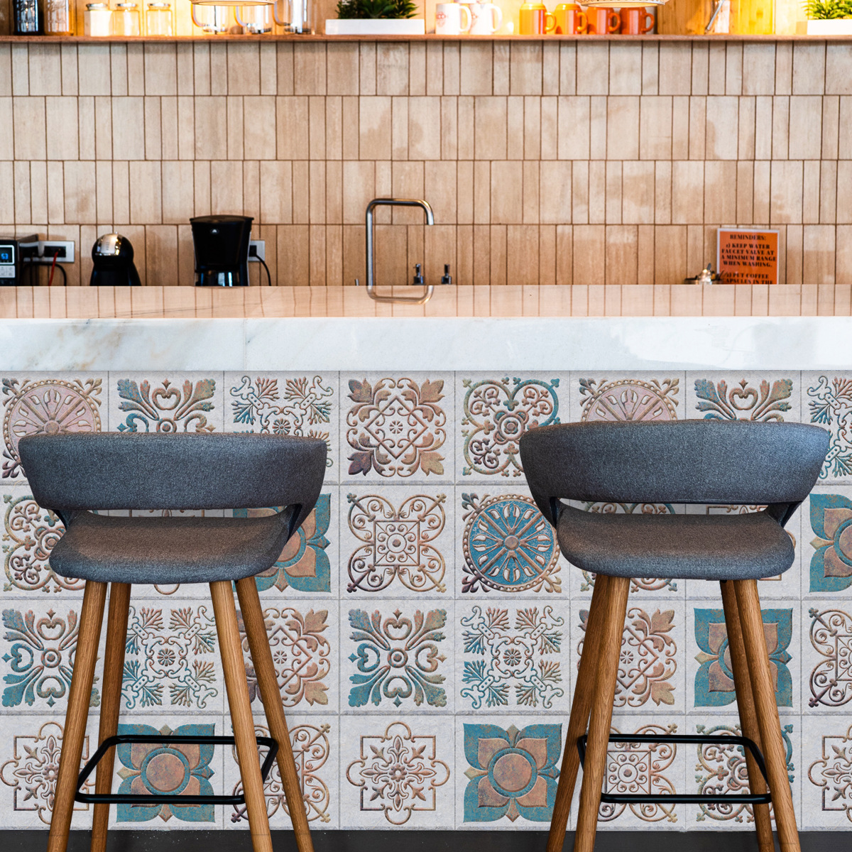 CZ126 Mediterranean style small size ceramic tile sticker kitchen bathroom bar counter window wall sticker