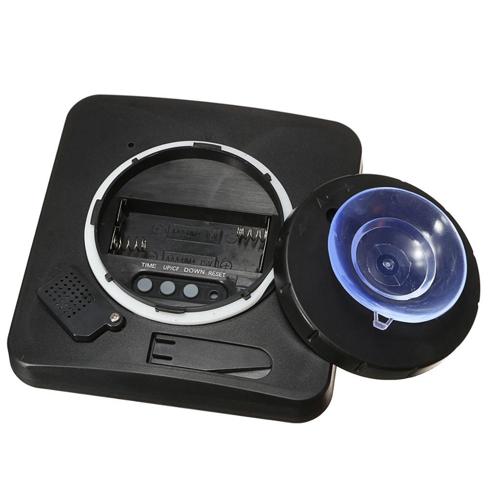 Waterproof LCD Digital Wall Clock Shower Suction Wall Stand Alarm Timer Temperature Humidity Bath Weather Station for Home