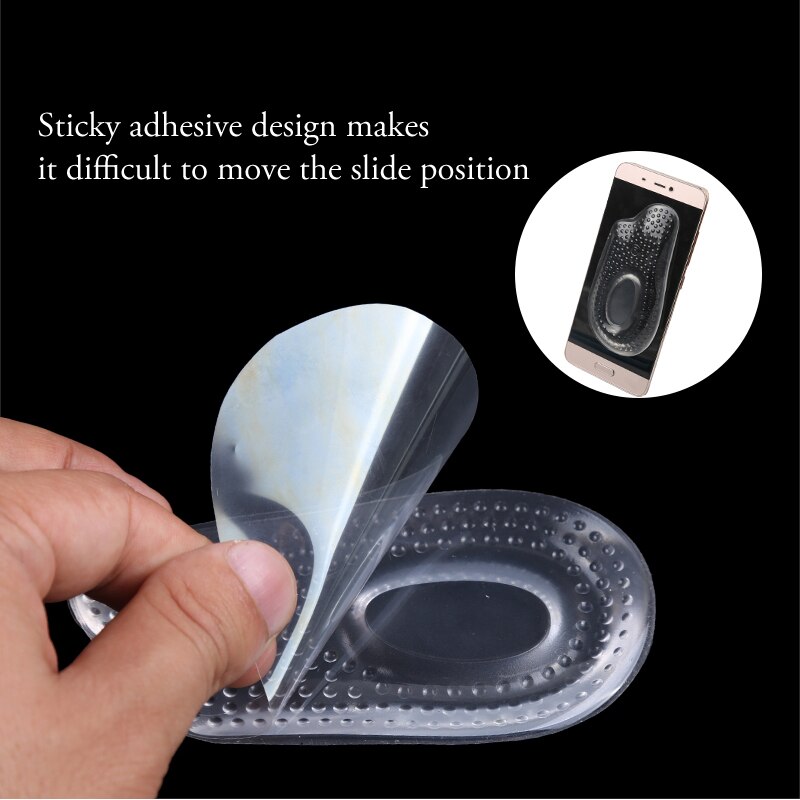 1Pair Soft Silicone Gel Heel Pad Cushion Calcaneal Spur Heel Spur Shock Absorption Relief Pain Heel Cup Self-adhesive Inserts
