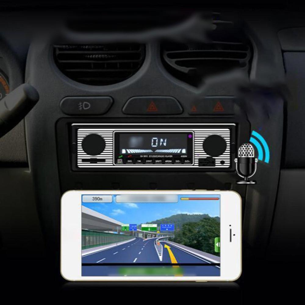 Auto Car Radio Wireless Vintage Wireless MP3 Multimedia Player USB FM 12V 24V Classic Stereo Audio Player Car Electric