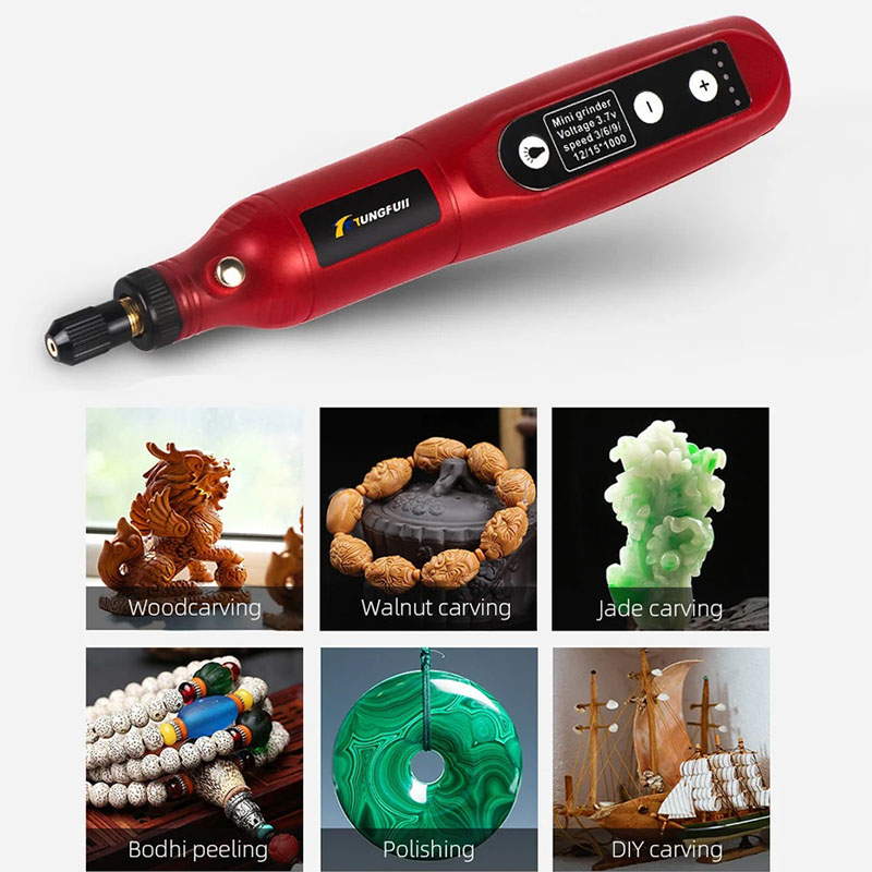 Stylo de gravure sans fil USB, Mini perceuse sans fil Rechargeable, outil rotatif de vitesse, ensemble d'accessoires de meulage Dremel