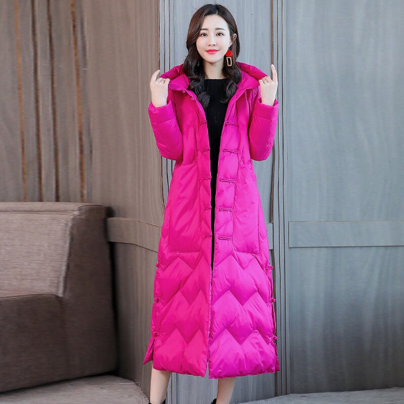 Parkas X-Langen Mantel Weibliche Frauen lässig Jacke Mujer Mit Kapuze Schwarz Baumwolle warm Halten Warme Winter Einreiher oberbekleidung: 2 / M