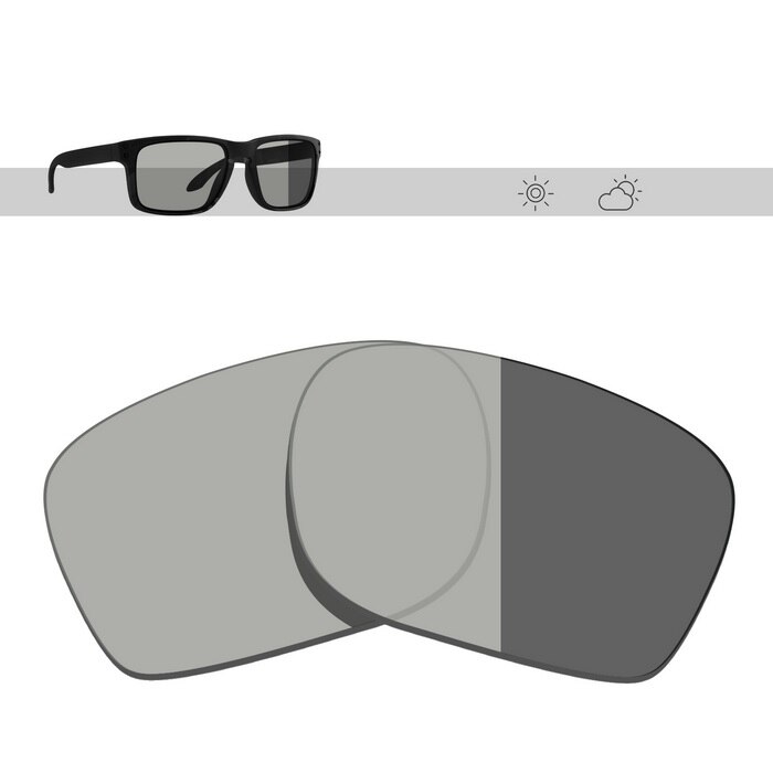 Glintbay Gepolariseerde Vervanging Zonnebril Lenzen Voor Oakley Holbrook-Meerdere Opties: Grey Photochromic