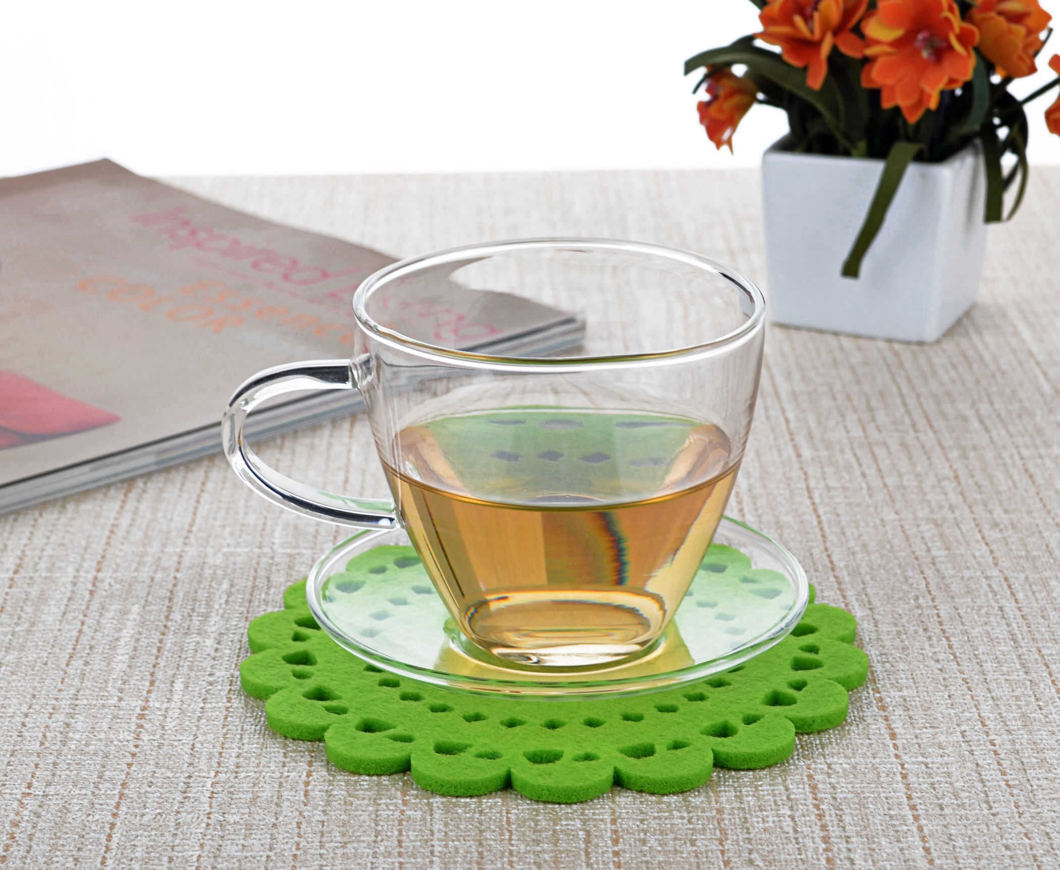 1x140 ml Wärme Beständig Klar Mini Kung-Fu Tee Kaffee Tasse + Untertasse Neue Handgemachte kaffee tasse gemacht in China