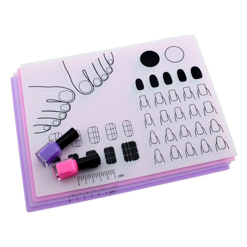 Opvouwbare Praktische Nagellak Silicone Hand Kussen Houder Pad Sticker Nail Art Manicure Gereedschap Nail Mat manicure tafel