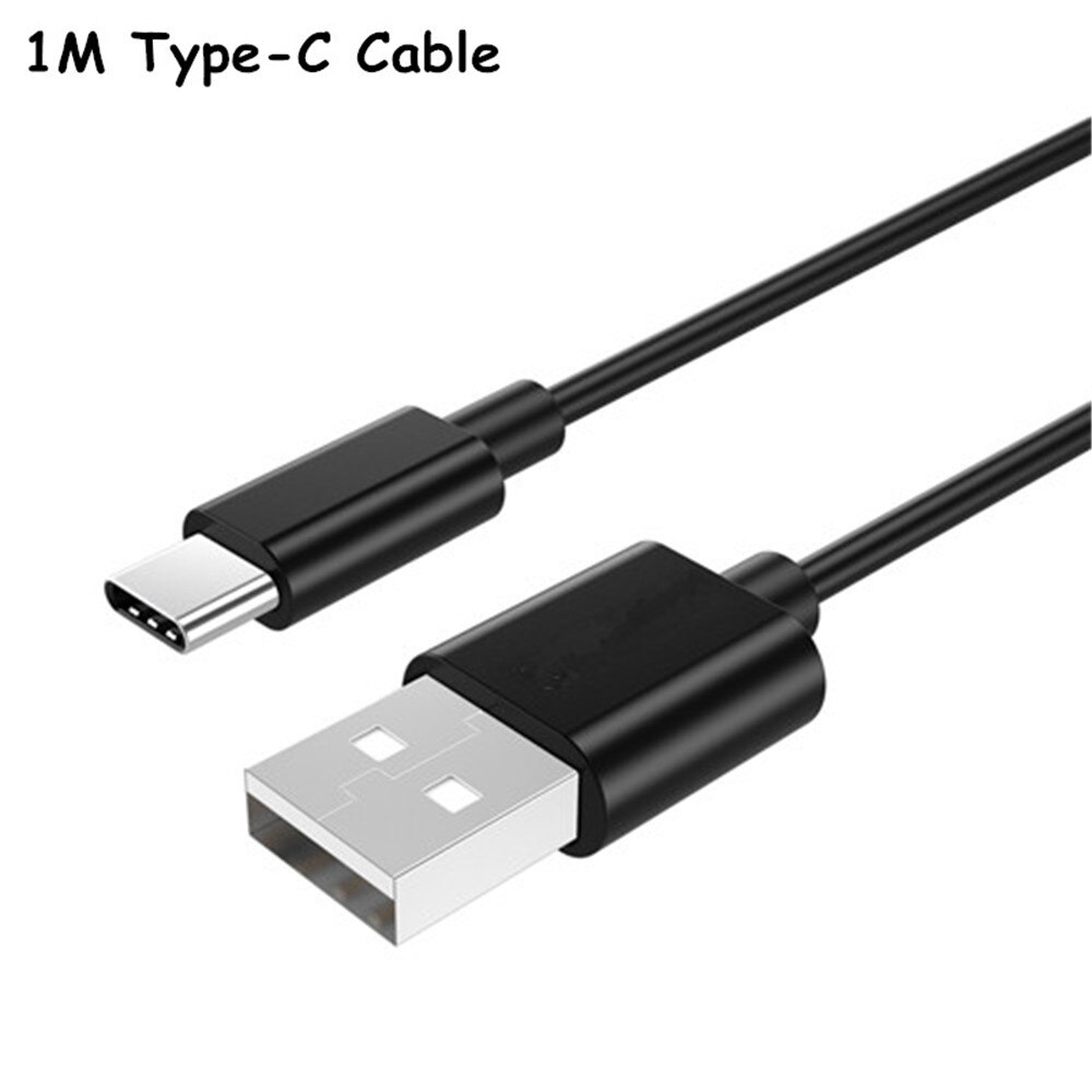 Adaptador de cargador USB tipo C para Samsung, Cable de datos para Galaxy S8, S9, S10, Note 8, 9, 10, A30, A50, A70, A90, A80, Huawei P40, Redmi 8T: Only Cable Black