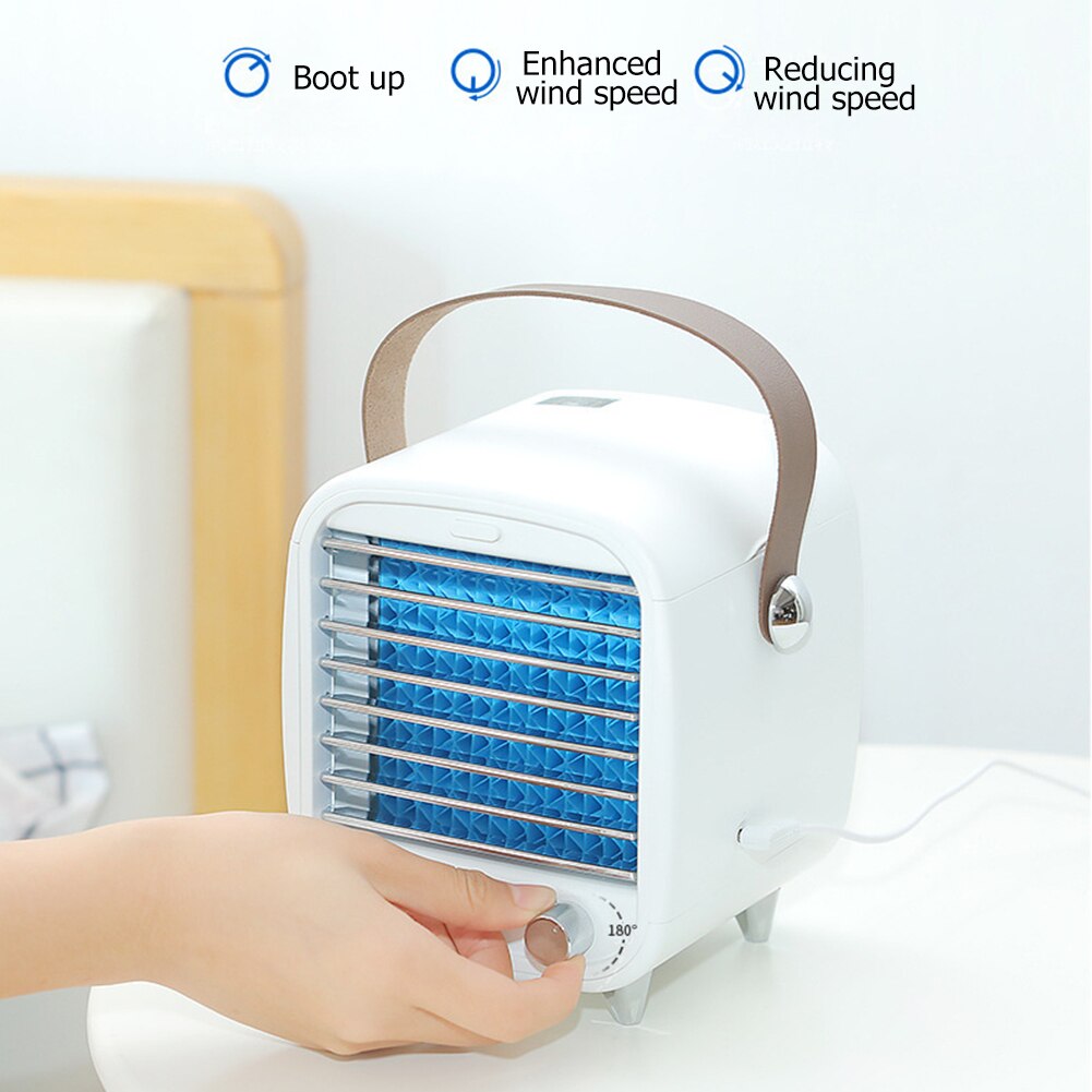 Mini Auto Airconditioner Ventilator Persoonlijke Ruimte Cool Car Home Office Desk Airconditioning Usb Cooling Led Luchtbevochtiger Apparaat