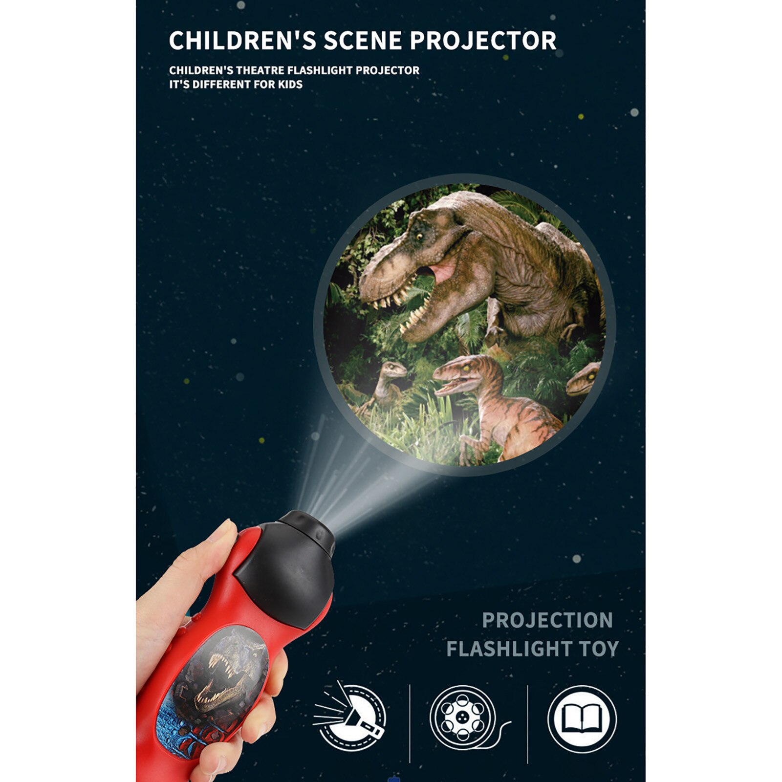 Mini Zaklamp Puzzel Baby Vroege Educatieve Lichtgevende Speelgoed Dier Dinosaurus Kind Glijbaan Projector Lamp Voor Kinderen Speelgoed Dinosaurio