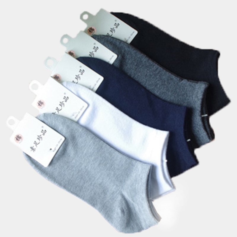 Chaussettes à la cheville pour hommes, décontracté, couleur unie, chaussettes courtes en coton, pantoufles, 6 pièces = 3 paires, printemps été
