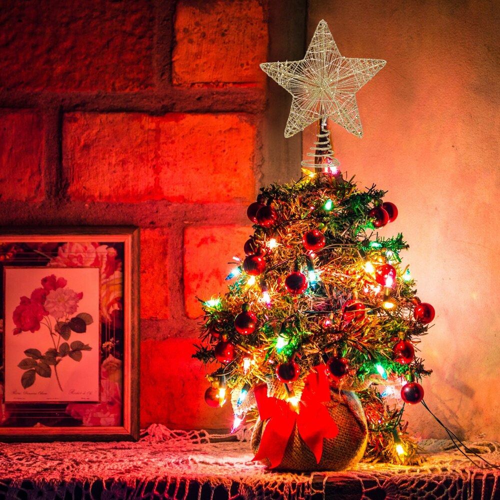 1Pc Prachtige Ster Opknoping Decor Pentagram Hanger Shiny Kerstboom Ornament