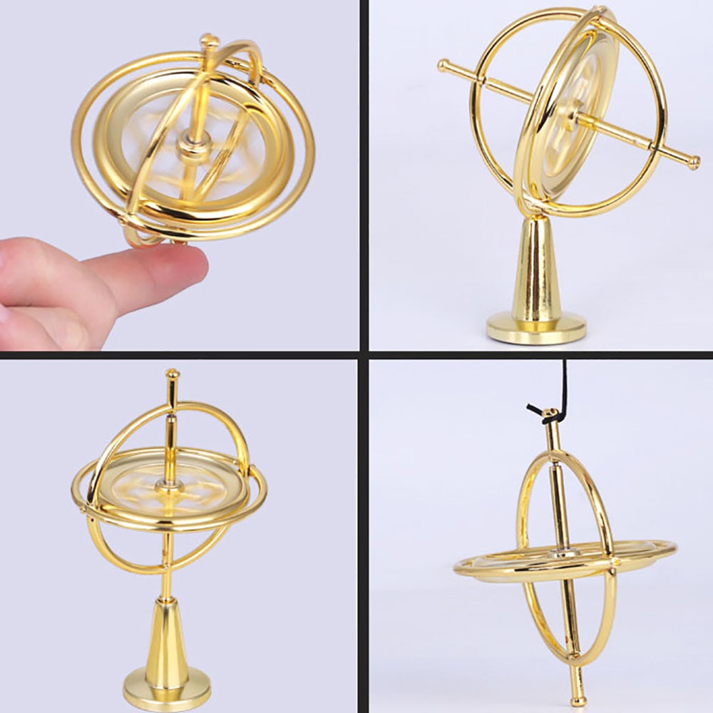 Børn videnskabelig pædagogisk metal gyroskop gyro top trykaflastning klassisk legetøj lære legetøj til børn