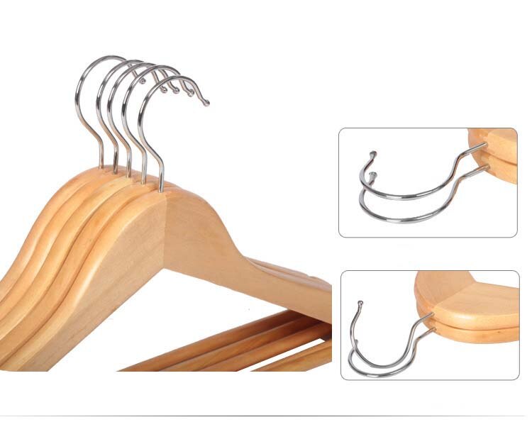 Kledinghangers van massief hout, droogrek, kledingwinkel, winkeldisplay, showpak, overhemd, broek, ondergoed, kastorganizer, 1 stuk