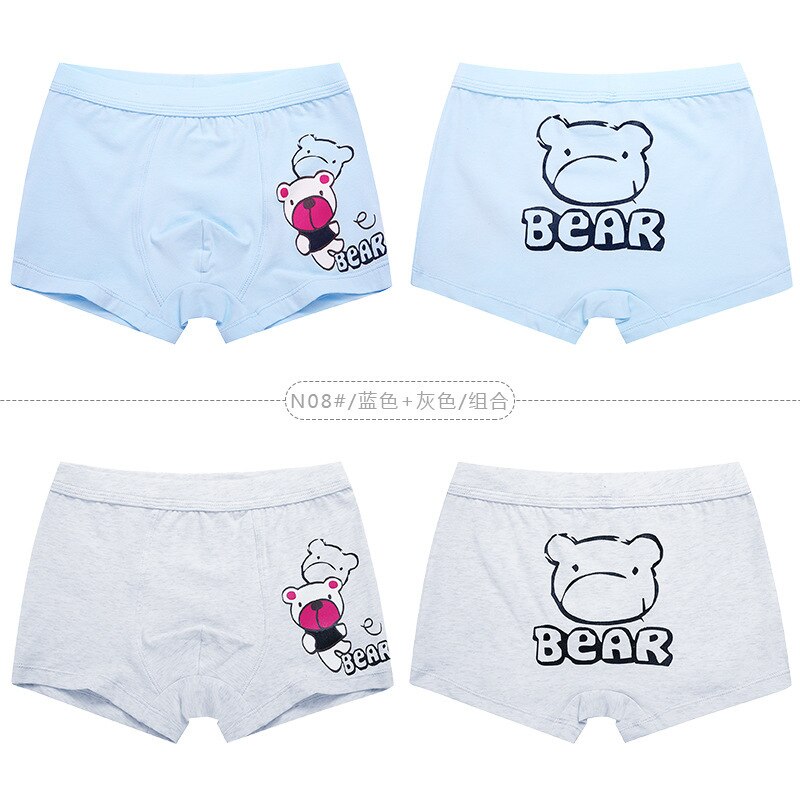 HANQIYAHULI 2 Pcs/lot Cartoon Bear Kids Boy Underwear For Baby Children's Underpants Briefs Boys Underware Pants For 3-14 Y: 1 2P / 8