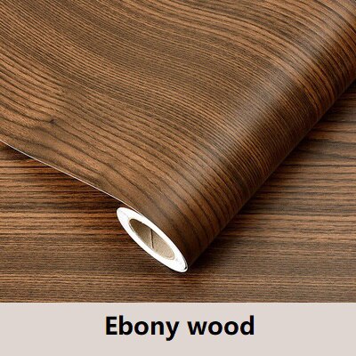 PVC Door Sticker Vinyl Contact Paper Self adhesive Wallpaper for Kitchen Cabinet Waterproof Shelf Liner Home Decor Wall Stickers: Ebony wood