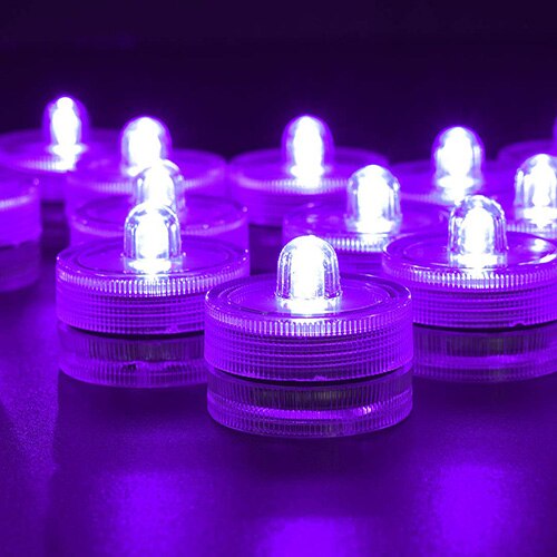 Photophore LED étanche, Simulation de bougie, Submersible, décor de fête de mariage, noël, 12 pièces/lot: Purple / Plum shape