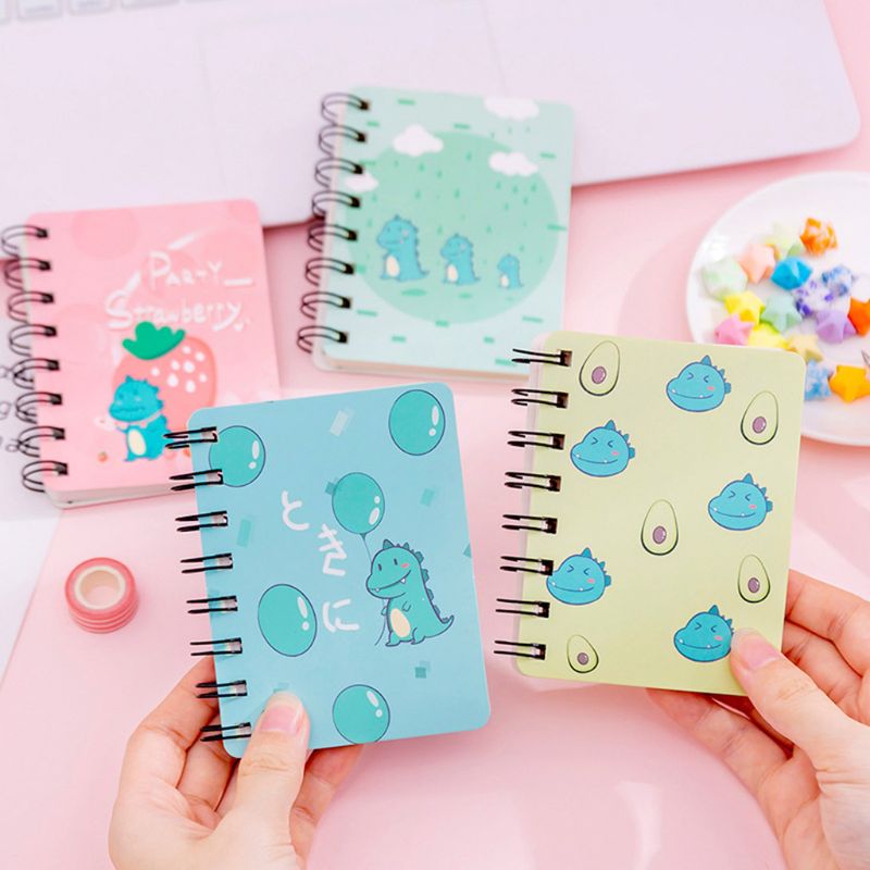4pcs Dinosaur Spiral Coil Notebook Blank Paper Journal Diary Planner Notepad