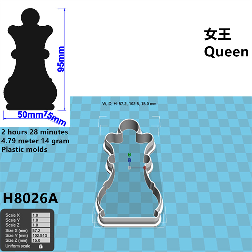 Schaken Vorm Biscuit Snijmachine Biscuit Embossing Embossing Machine Cake Suikerpasta Decoratie Diy Mold 3D: H8024.25.26.27.28.29