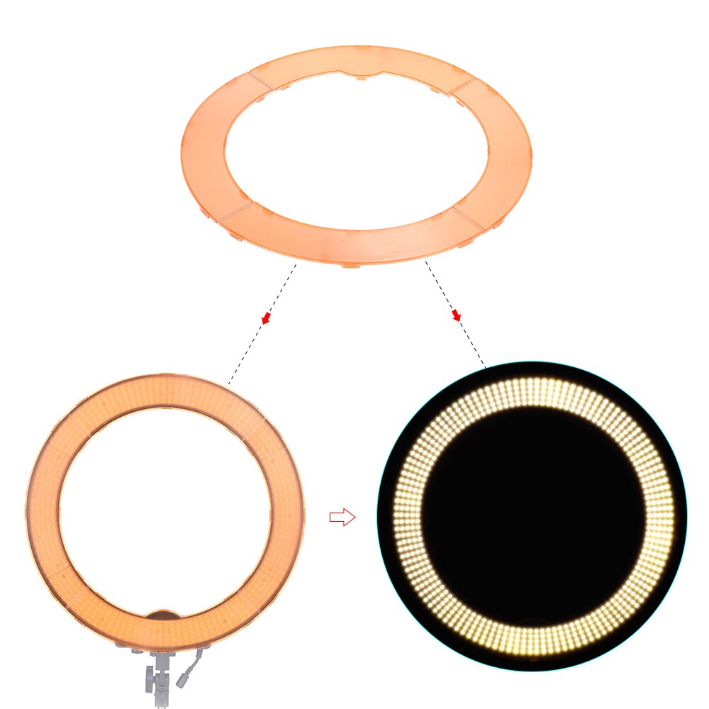 Andoer orange flash speedlite licht kit kleur filter voor neewer 600w5500k ring flitslicht andoer la-650b la-650d fa-75d fa-75c