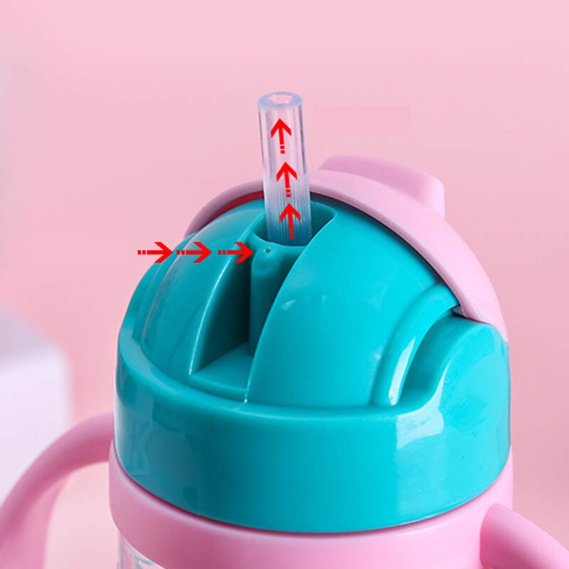 Bijgewerkt Duurzaam Baby Luier Kids Straw Cup Drinkfles Sippy Cups Met Handvatten Leuke Voeden Fles 300/500ml