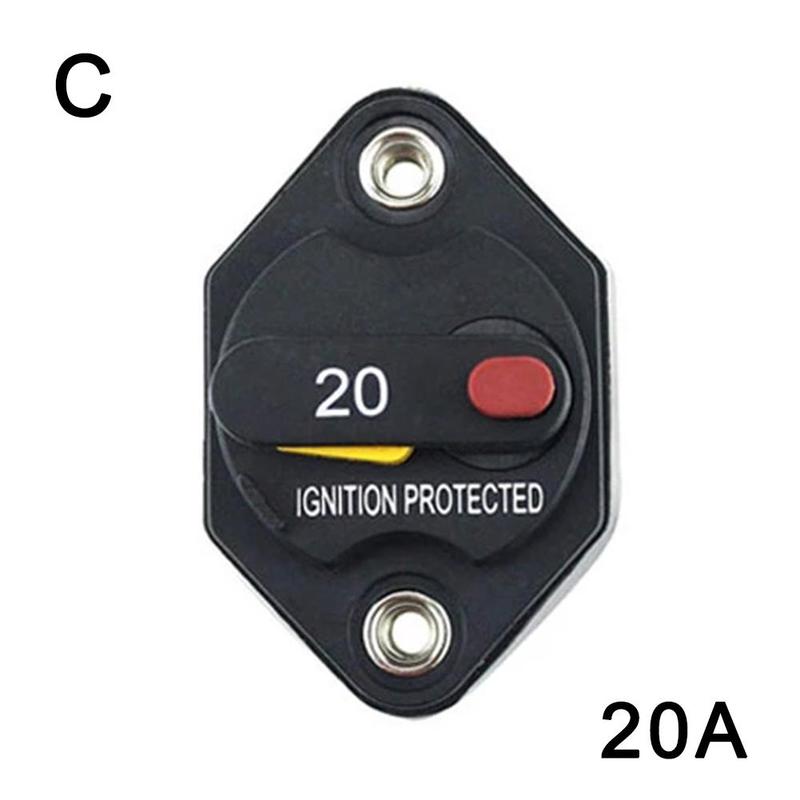 12v-32v 10a/15a/20a/30a/40a/50a Circuit Breaker Reset Fuse Inverter Manual Button With F1665 Y4g1: 20A