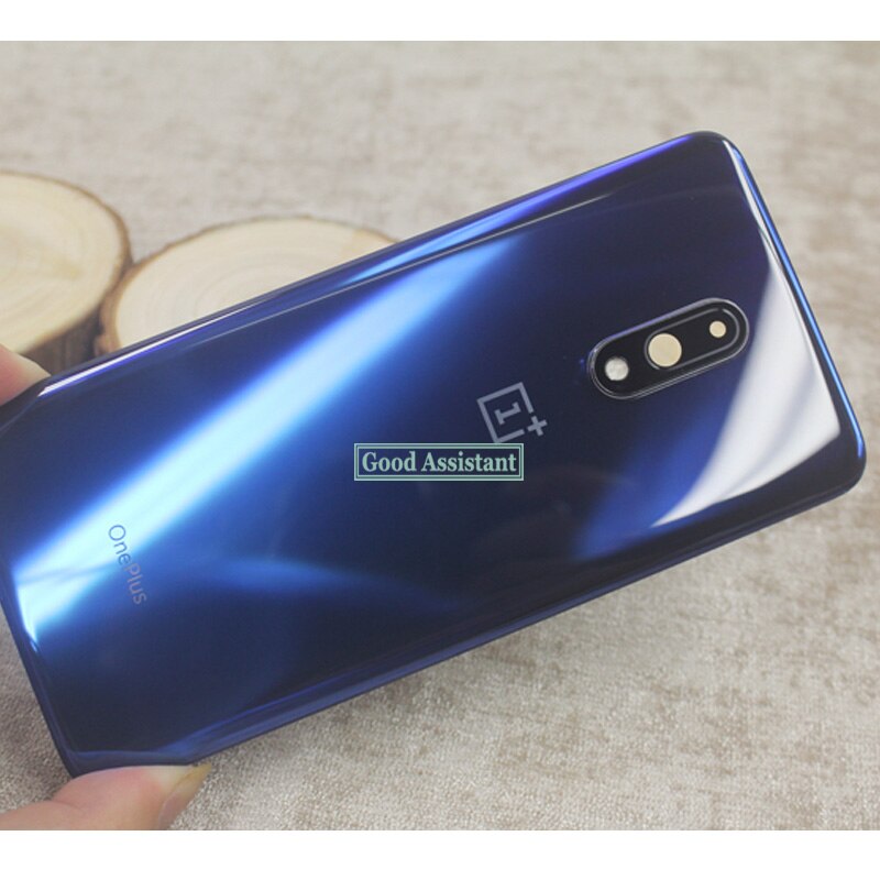 Original 6.4 inch Black/Blue For OnePlus 7 1+7 Back Battery Cover Door Housing case Rear Glass parts Replacement