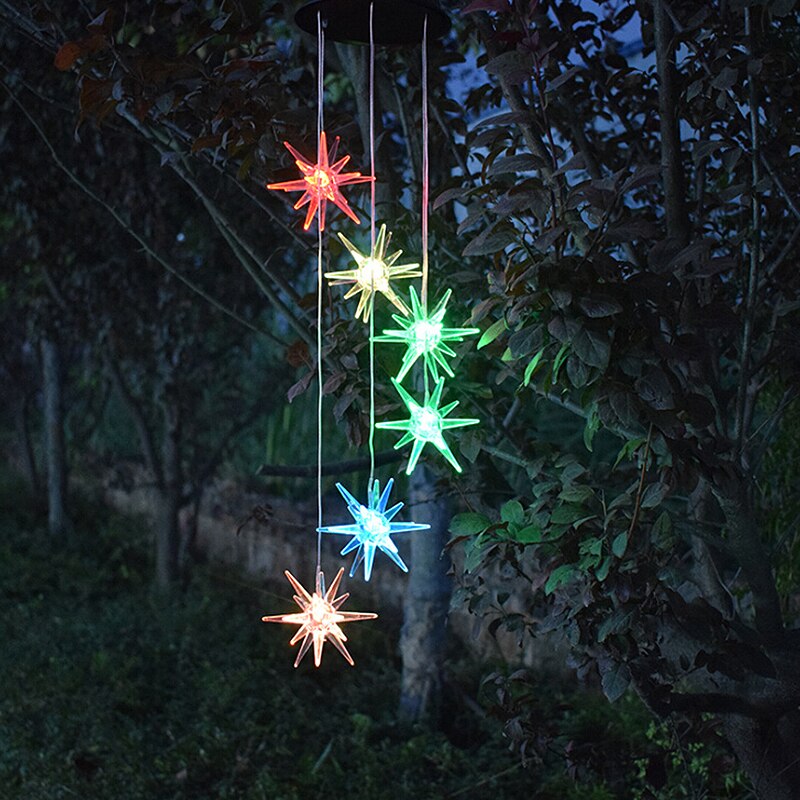 Led Solar Light Sea Urchin Wind Chimes Light Home Garden Hanging Lamp Decor Wind Chime Hanging Lamp String Solar Lights