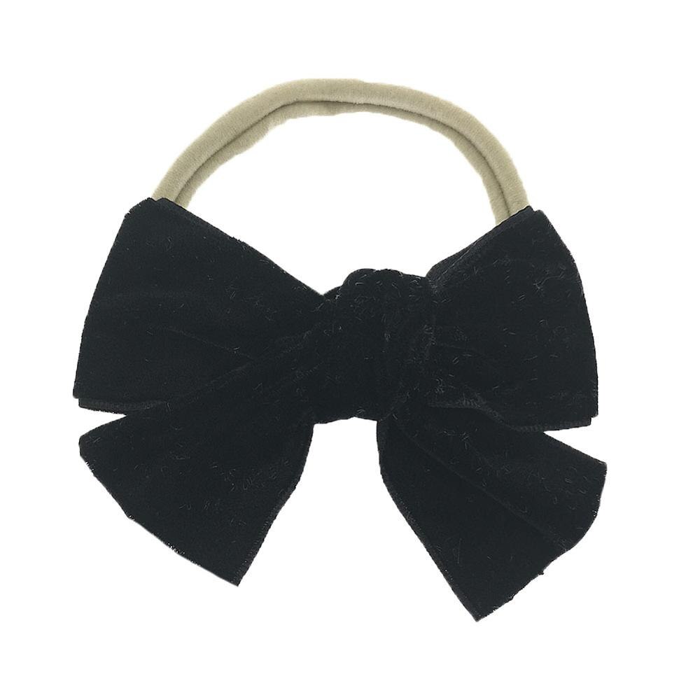 Effen Fluwelen Strik Baby Hoofdbanden Voor Meisjes Handgemaakte Nylon Elastische Zachte Knoop Baby Tulband Hoofdband Pasgeboren Baby Haaraccessoires: 4