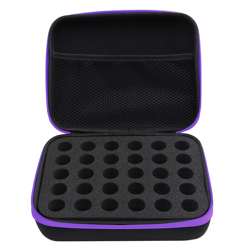 Mallette de transport d&#39;huiles essentielles 10Ml, porte-bouteilles 30, sac à main d&#39;aromathérapie: Purple