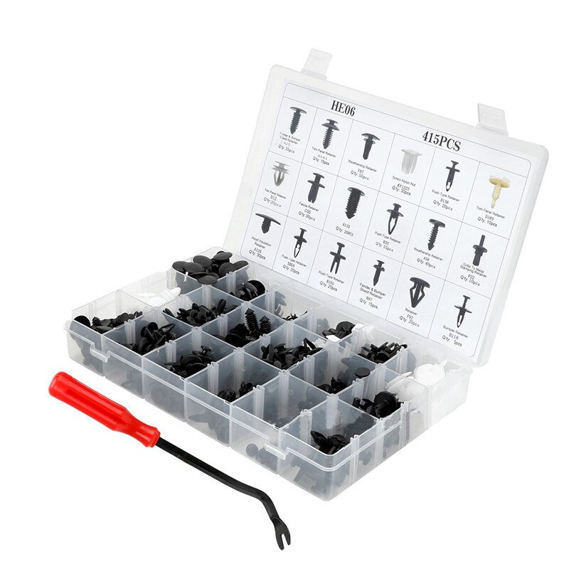415 Car Plastic Screw Fasteners For Toyota Honda Ford Car Plastic Buckle Automotive Plastic Door Bumper Buckle Kit Car Supplies