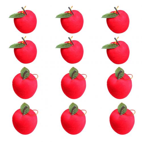 12 Uds. Decoración de navidad Manzana Roja adorno colgante de árbol de Navidad decoración para fiestas suministros: Default Title