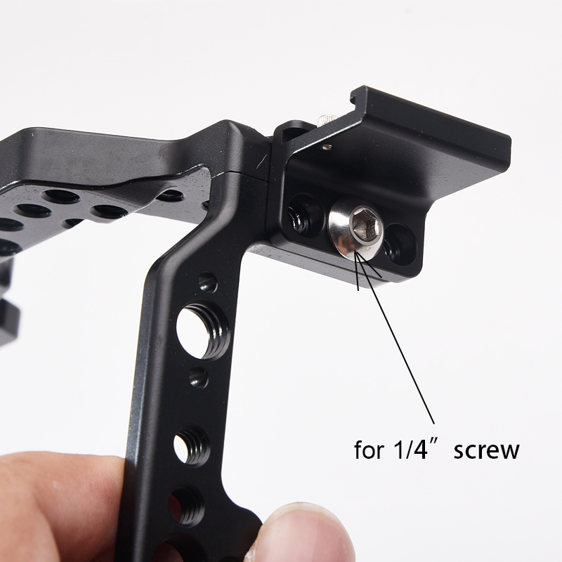 Cold Shoe Mount Adapter for DSLR Camera Rig Attach to Side Cage and L Bracket Plate Handle monitor light MIC with 1/4" Screws