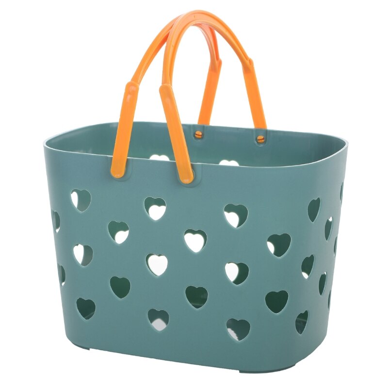 Portable Shower Caddy Tote Heart Shaped Hollow Plastic Storage Basket with Handle Box Organizer Bin for Bathroom Pantry: BU