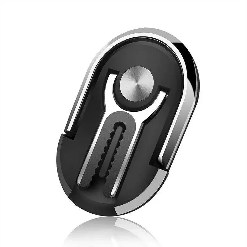 Suporte de anel de dedo para celular multifuncional, suporte giratório de 360 graus para telefone de carro, suporte portátil para saída de ar de carro: Preto