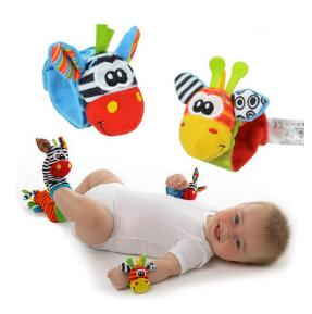 Baby Rassel Spielzeug Neue Garten Insekt Handgelenk Fuß Socken Mehrfarbig 2Stck Taille + 2Stck Socken = 4 teile/los (YYT121-YYT123): A