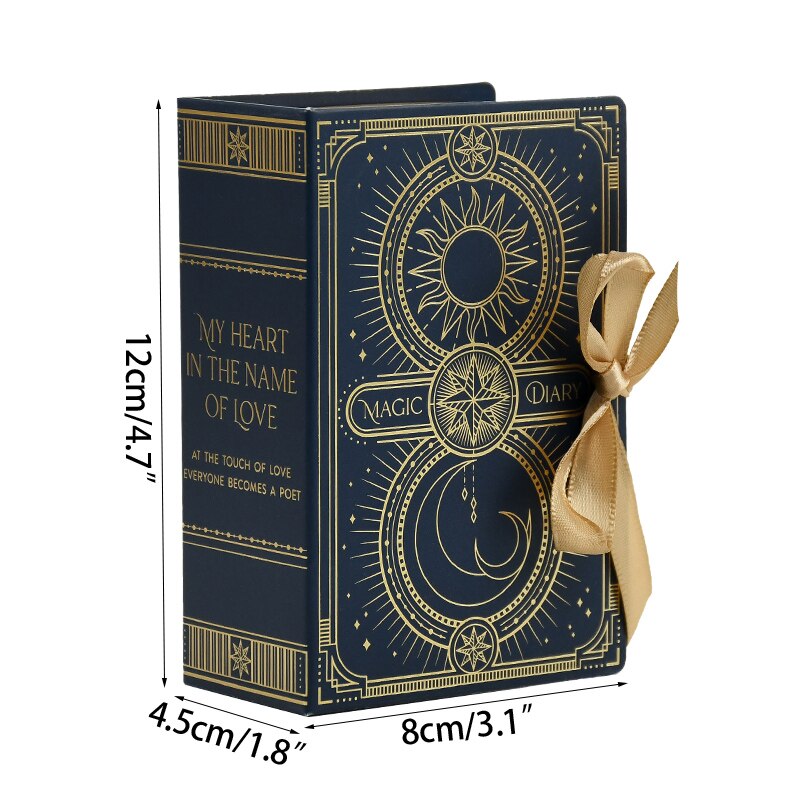 5Pcs Book Shape Candy Boxes with Ribbon Baby Shower Wedding Favors Box Home Birthday Party Decoration Supplies