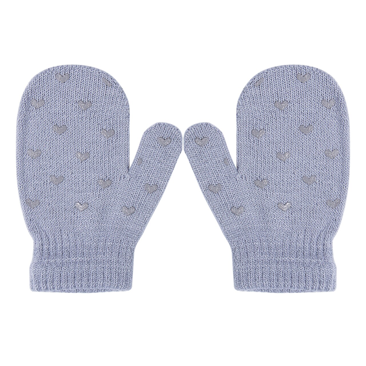 Guantes cálidos de punto para niños, manoplas con patrón de corazón y estrella de lunares, Mitones para bebés de 3 a 6 años: F