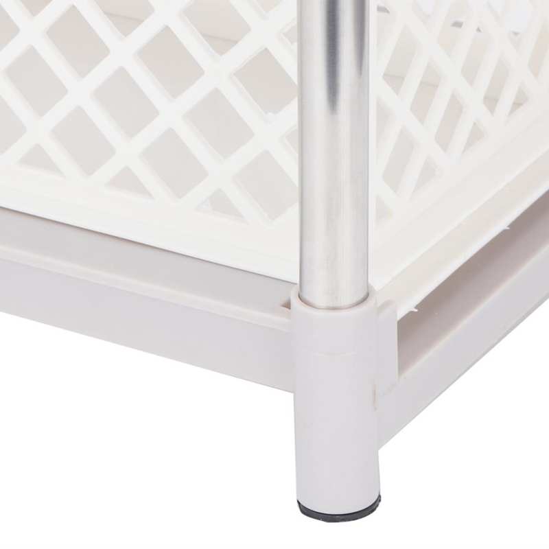 2-Layer Kitchen Sliding Basket Storage Cabinet Organizer with Pull Out Drawers White Kitchen Bathroom Storage Rack