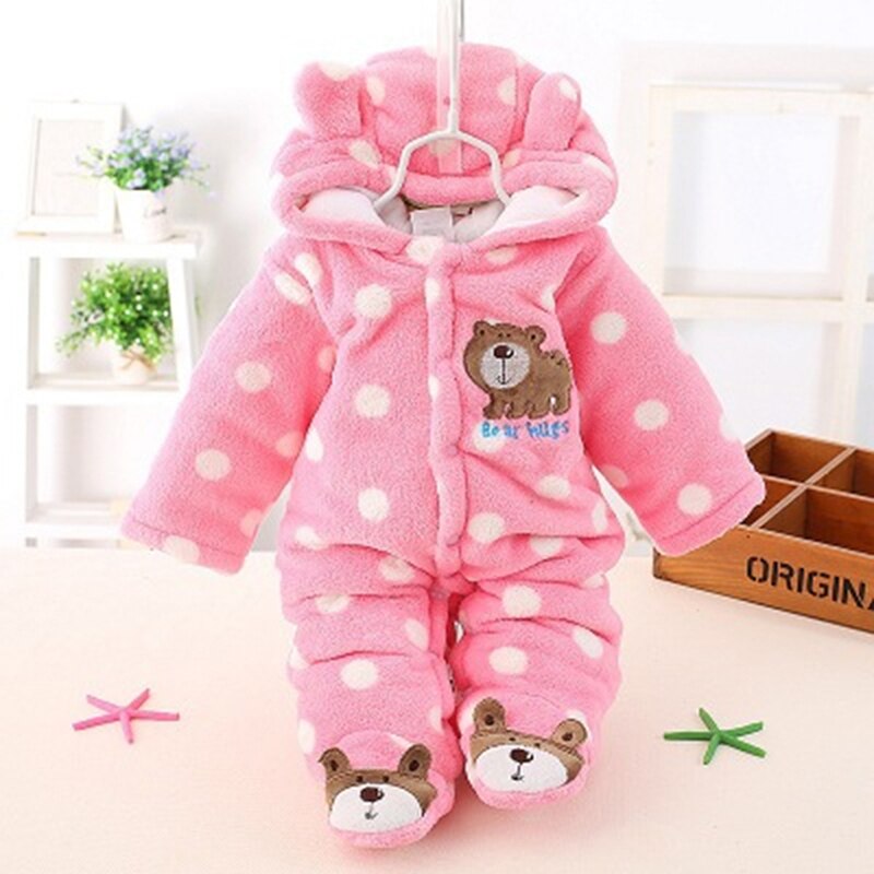 Children Carte Boys And Girls Fleece Siamese Climbing Clothing With Foot Warm Pajamas Baby Leotard Romper Fart Long Climb