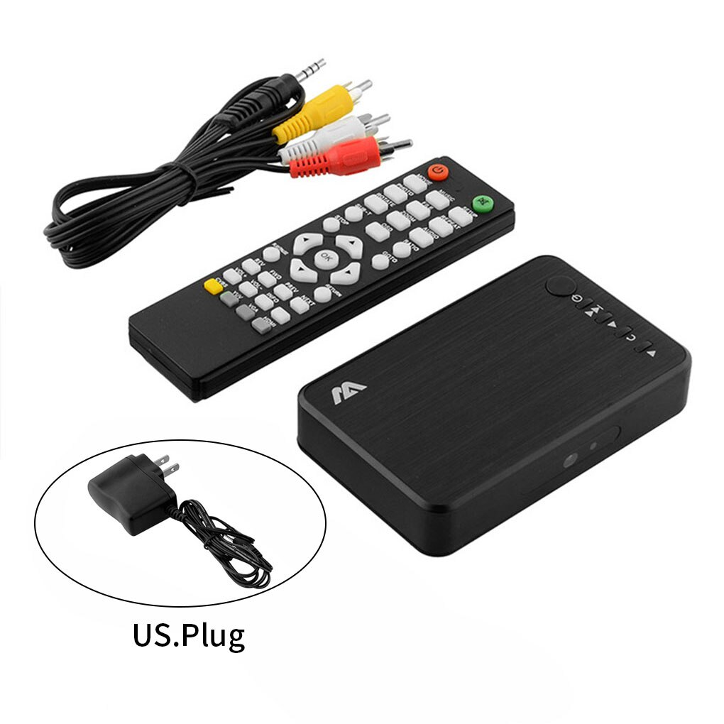 Full HD Media Player 1080P Resolution USB External HDD Multimedia Player with HD VGA AV Output US/EU Plug: US Plug