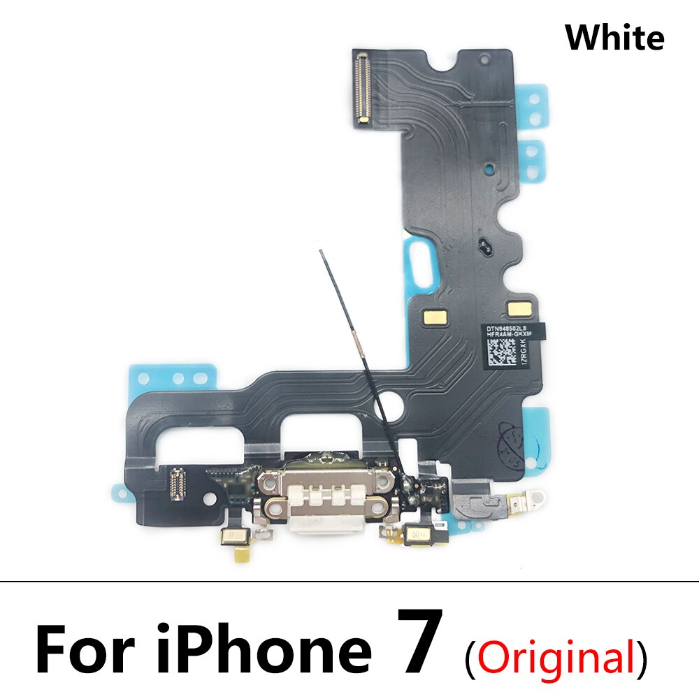 100% nuovo originale per IPhone 6 6S 7 Plus caricatore USB porta di ricarica connettore Dock scheda microfono cavo flessibile ricarica rapida: For 7 White Origianl
