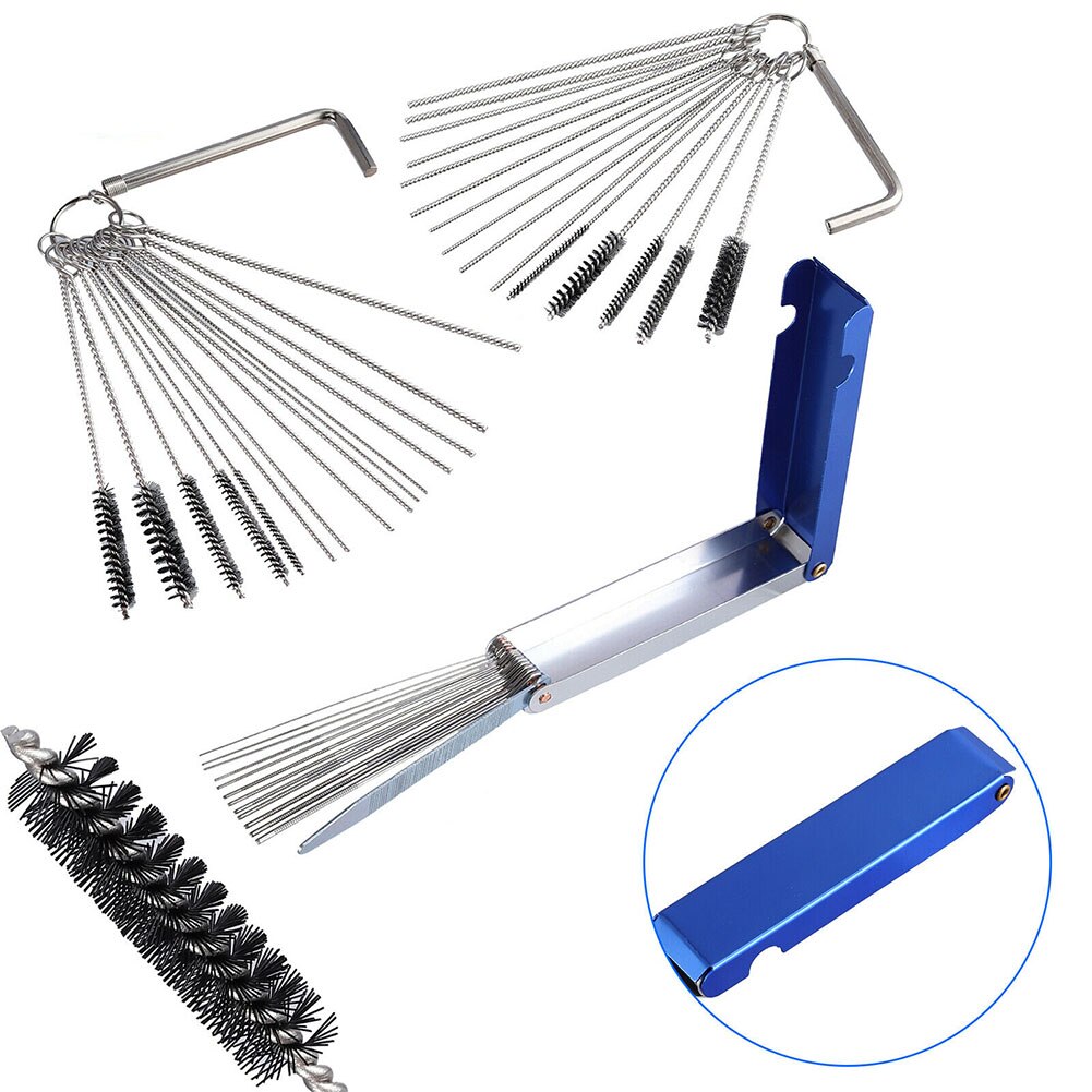 Motor de cepillo de alambre para coche, herramienta de limpieza fácil de limpiar, piezas de acero inoxidable, Kit de limpieza de carburador, accesorios reutilizables, eliminación de chorro de suciedad